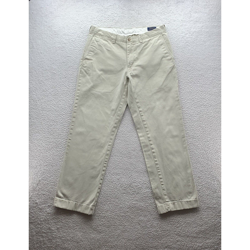 Polo Ralph Lauren Khaki Pants Mens 34x29 (Tag 34x32) Classic Fit Preppy Casual